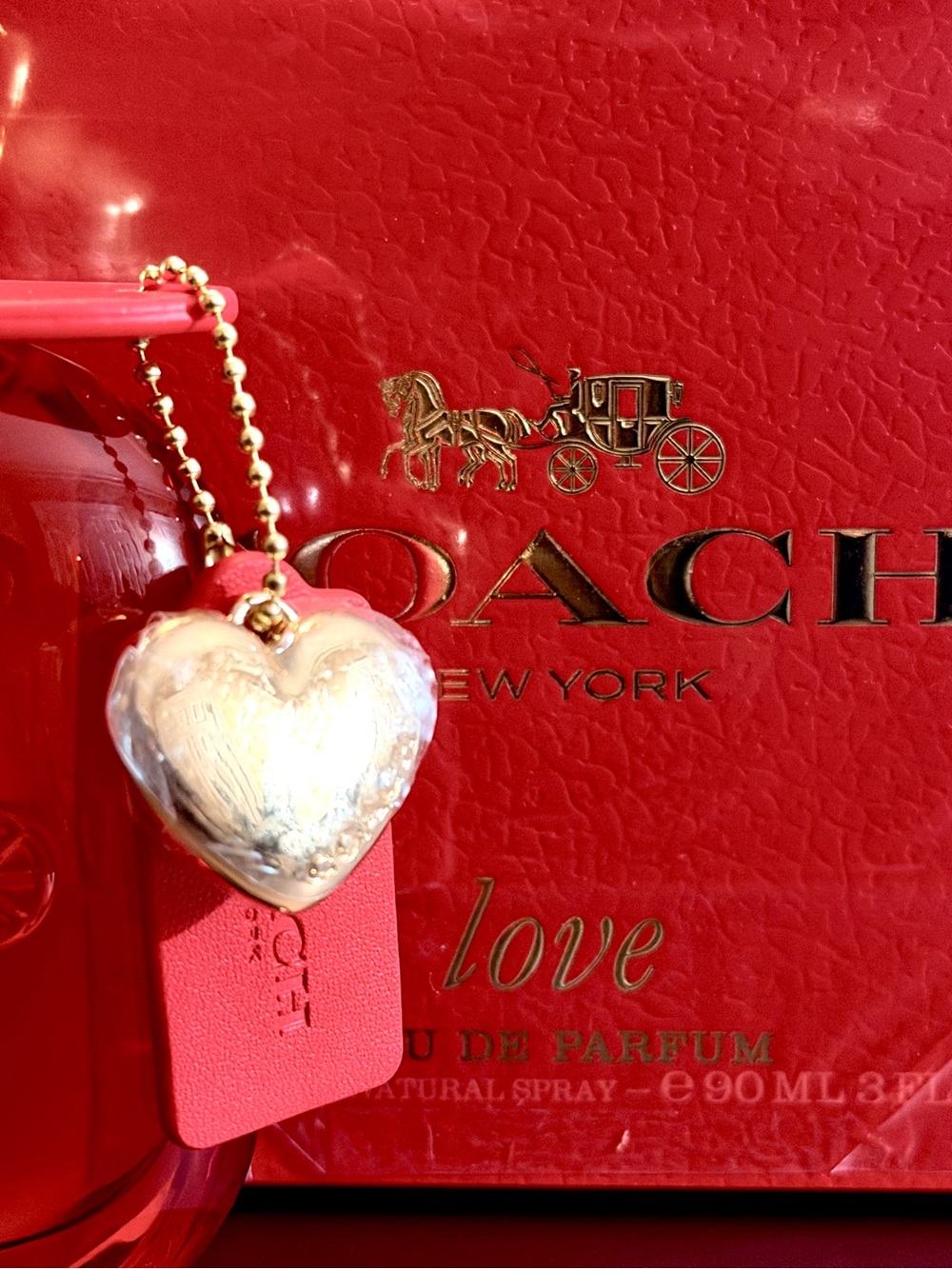 Coach Gold Heart & Bold Red Hangtag Set  NWOTs